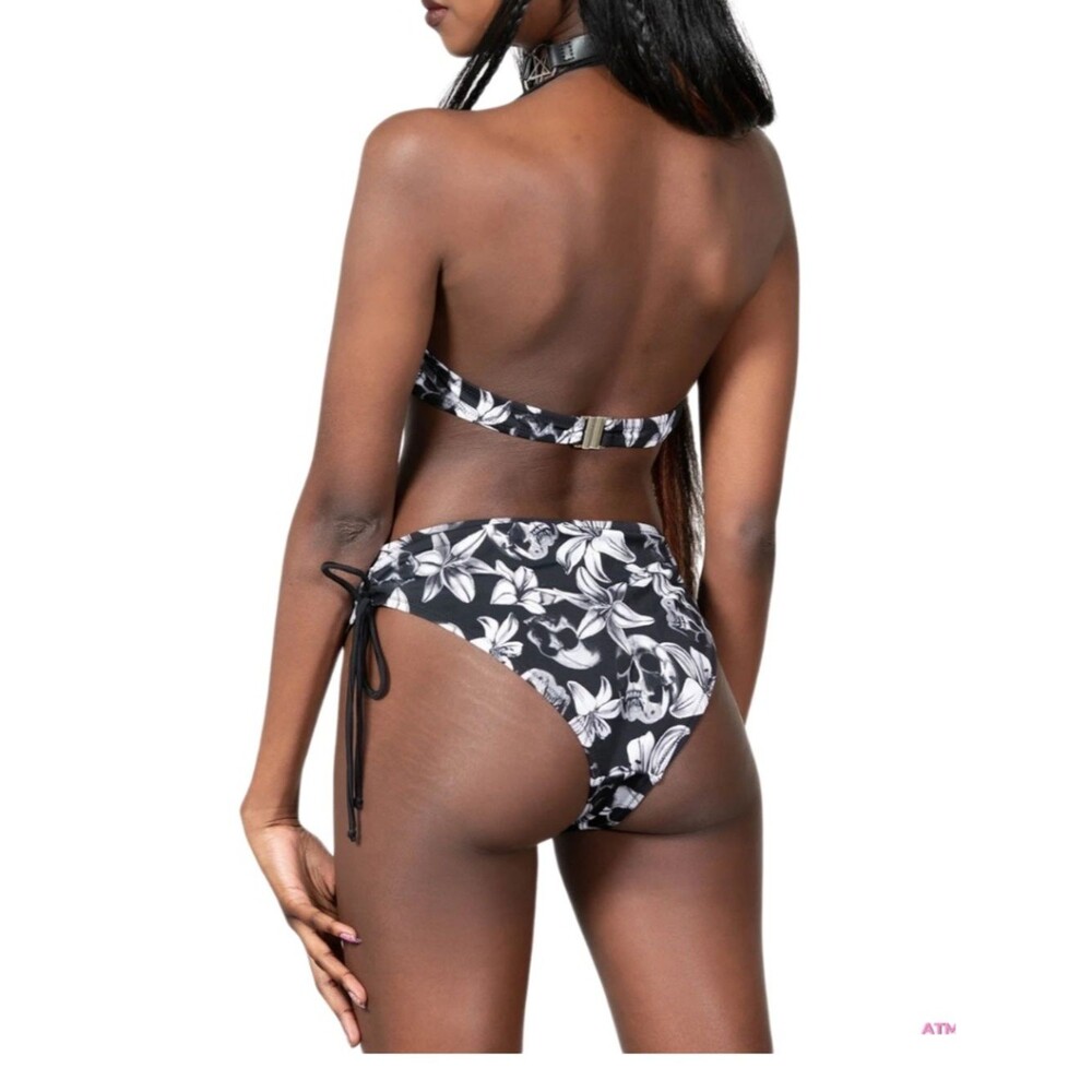 NWT Killstar Harlette's Revenge Skull Floral Pentagram Two-Piece Bikini LG - Picture 2 of 16
